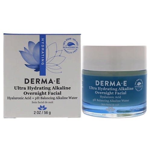 фото Derma-e маска для лица ночная увлажняющая щелочная ultra hydrating alkaline overnight facial