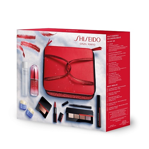 SHISEIDO Подарочный набор средств для ухода и макияжа в дорожной косметичке shiseido набор с кремом разглаживающим морщины вокруг глаз benefiance