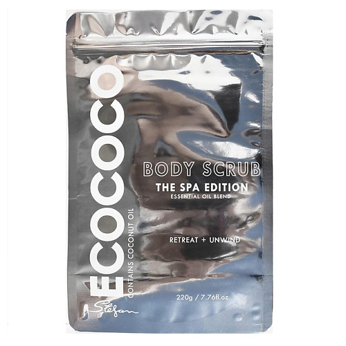ECOCOCO Скраб для тела с кокосом и эфирными маслами Body Scrub The Spa Edition скраб для тела в пакете кофе корица 200 г с косметическими маслами