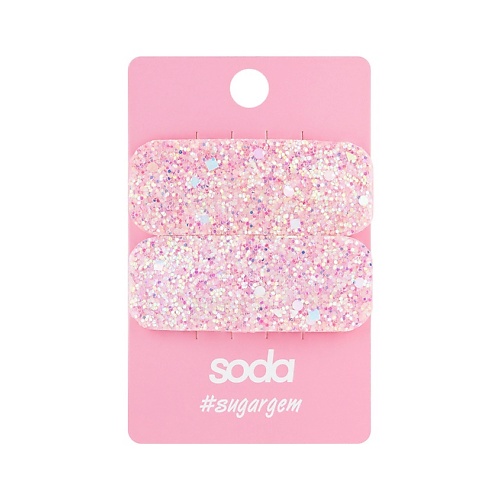 SODA Заколки для волос PINK GLITTER #sugargem SOD900075 - фото 1