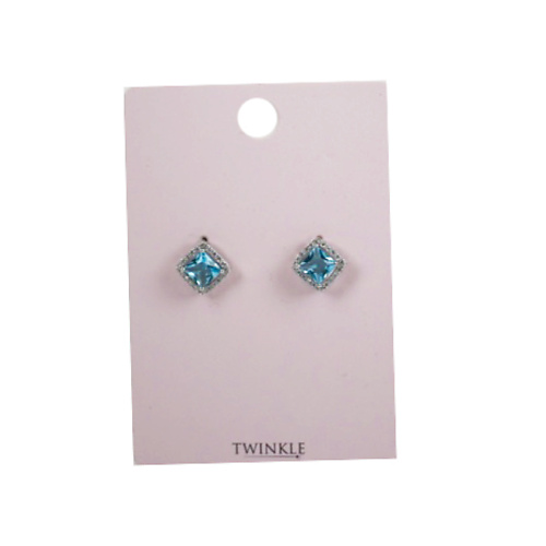 TWINKLE Серьги Light Blue Square