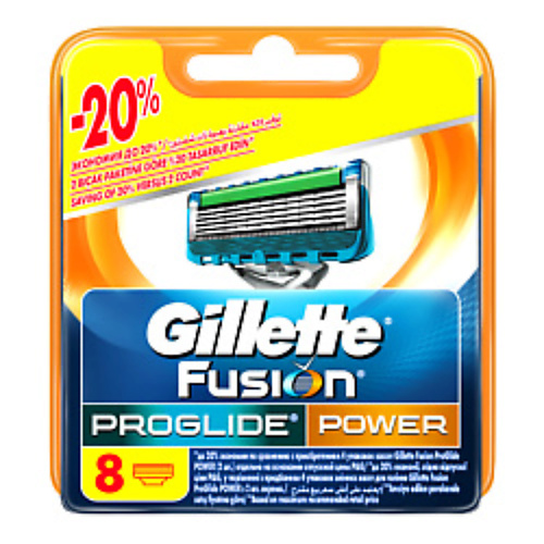 GILLETTE Сменные кассеты для бритья FUSION ProGlide Power gillette сменные кассеты mach3 turbo 6 шт
