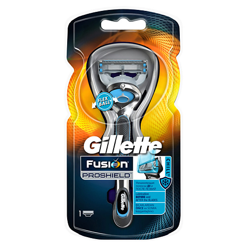 GILLETTE Станок с охлаждающим эффектом FUSION PROSHIELD CHILL gillette бритва fusion proglide power flexball с 1 сменной кассетой