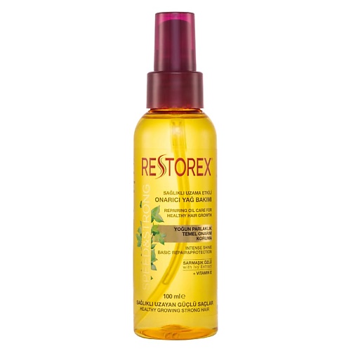 RESTOREX Масло для волос восстанавливающее с экстрактом плюща и витамином Е масло до и после эпиляции с витамином е