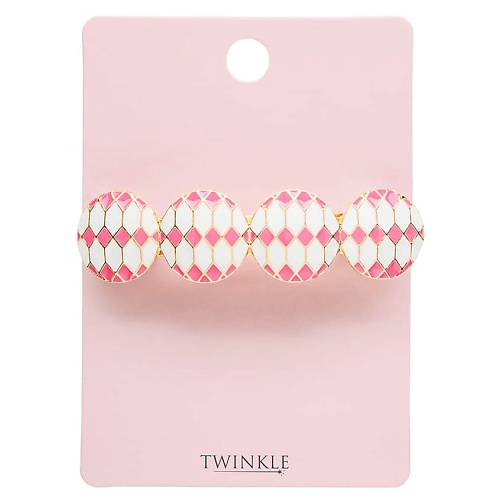 TWINKLE Заколка для волос PINK AND WHITE CIRCLES LTA022604 - фото 1