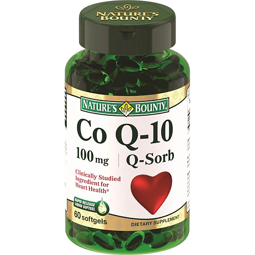 NATURE'S BOUNTY Коэнзим Q-10 100 мг nature s bounty витамин d3 400 ме 250 мг
