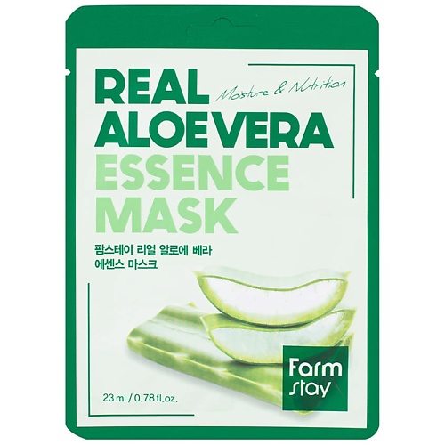 FARMSTAY Маска для лица тканевая с экстрактом алоэ Real Aloe Vera Essence Mask кондиционер спрей k9 horse aloe vera nano spray 500ml