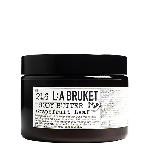 LA BRUKET Крем-масло для тела № 216 Grapefruit Leaf Body butter la bruket лосьон для тела 113 vildros wild rose body lotion