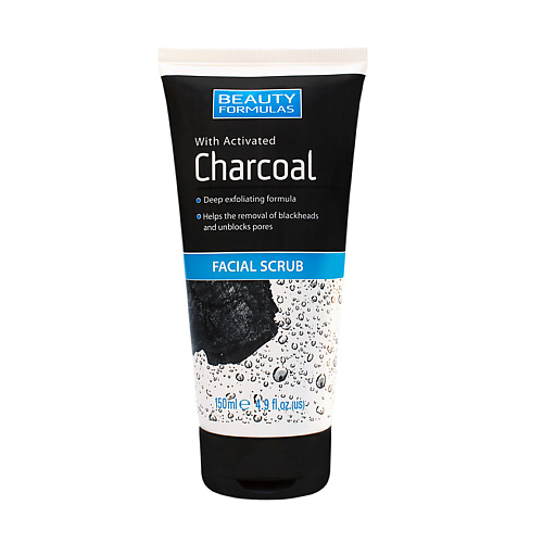 BEAUTY FORMULAS Скраб для лица с активированным углем Facial Scrub with Activated Charcoal holy beauty скраб лизун для тела relax dear slime is here 200