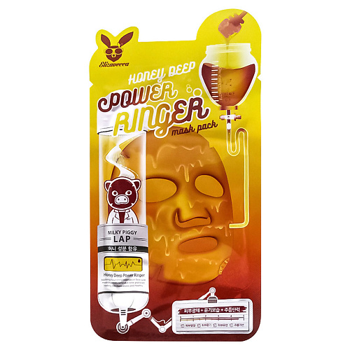 Маска для лица ELIZAVECCA Маска для лица тканевая с медом Power Ringer Mask Pack Honey Deep тканевая маска для лица nohj aqua soothing mask pack honey 1 шт