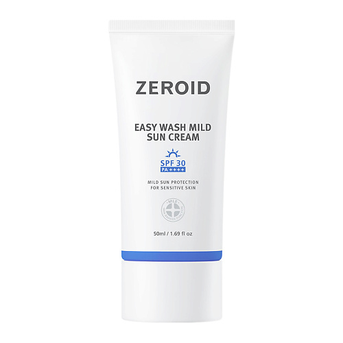 ZEROID Легкий солнцезащитный крем для сухой и чувствительной кожи SPF 30 Easy Wash Mild Sun Cream uiq солнцезащитный крем для лица biome remedy mild sun cream 50 0