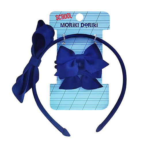 цена Набор резинок для волос MORIKI DORIKI Синий набор SCHOOL Collection Blue SET elastics& headband