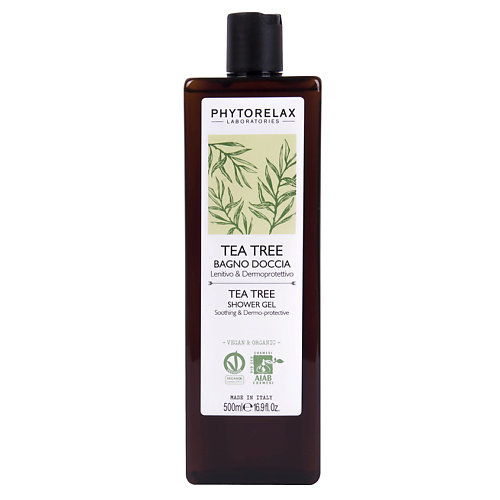 фото Phytorelax гель для душа успокаивающий с маслом чайного дерева
