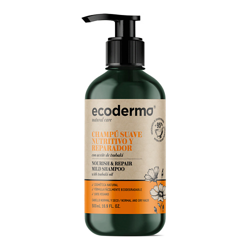 ECODERMA Шампунь для волос питательный и восстанавливающий Nourish & Repair Mild Shampoo luub мягкий мультифункциональный шампунь q10 mild shampoo 500 0
