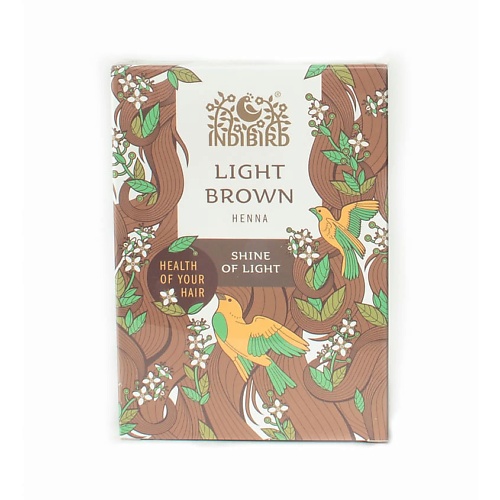 INDIBIRD Набор Хна светло-коричневая + Шапочка + Перчатки Light Brown Henna сувенир дерево птица коричневая 30 см