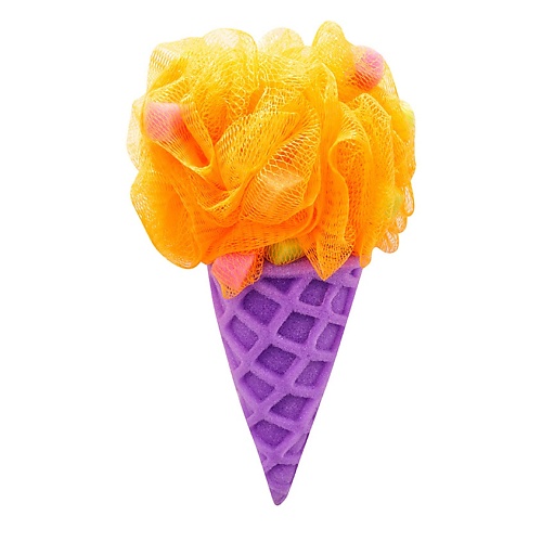 DOLCE MILK Мочалка «Мороженое» фиолетовая/оранжевая мыльная роза фиолетовая в картоне 1 шт