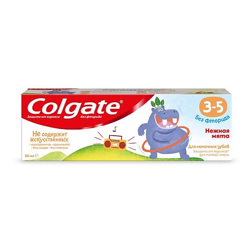 COLGATE Детская зубная паста без фторида 3-5 Нежная мята colgate зубная паста макс фреш взрывная мята 400