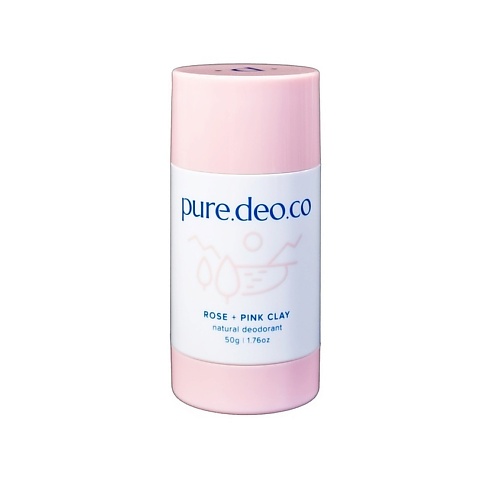 PURE DEO CO Дезодорант-стик без солей алюминия с розой и розовой глиной weleda мужской шариковый дезодорант без солей алюминия 50