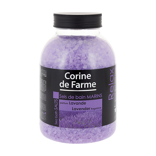 CORINE DE FARME Соли для ванн морские лаванда Sea salts for the bath Lavender соль для ванн sensoterapia lavender aroma relax расслабляющая 560 г 6шт