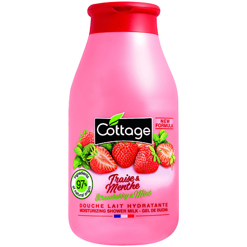 фото Cottage молочко для душа увлажняющее клубника мята revitalizing shower gel strawberry mint