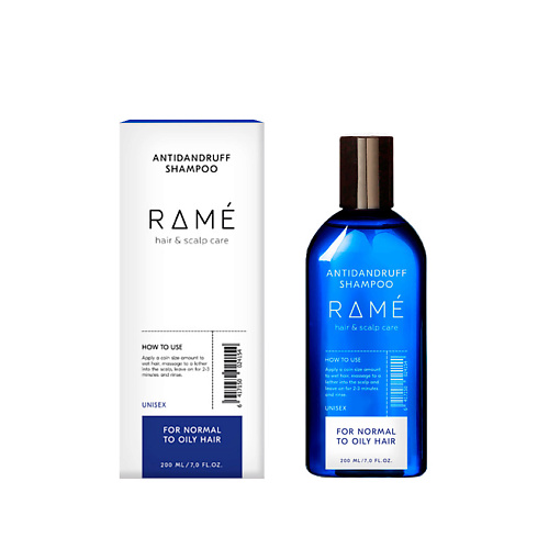 RAMÉ Шампунь от перхоти, для нормальных и жирных волос RAMÉ ANTIDANDRUFF SHAMPOO очищающий шампунь для волос против перхоти keraplant nature anti dandruff shampoo 110089000 1000 мл