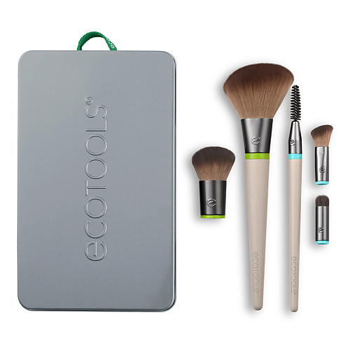 Набор кистей ECOTOOLS Набор кистей для макияжа (5 сменных насадок и 2 ручки) EcoTools Interchangeables Daily Essentials Total Face Kit