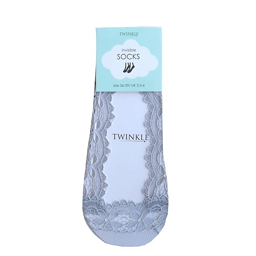 TWINKLE Кружевные следки TWINKLE, цвет: серый, форма 6 носки детские новогодние kaftan bear р р 14 16 серый