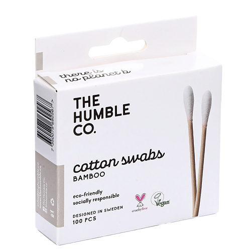 THE HUMBLE CO Ватные палочки натуральные бамбуковые белая вата палочки ватные lp care бамбуковые 90 шт