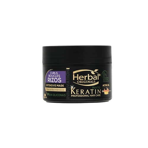 HERBAL Интенсивная маска фито-кератин Восстановление и питание вьющихся волос Keratin Professional Hair Care Intensive Mask лэтуаль пузырьковая маска для лица с экстрактом винограда очищение и питание