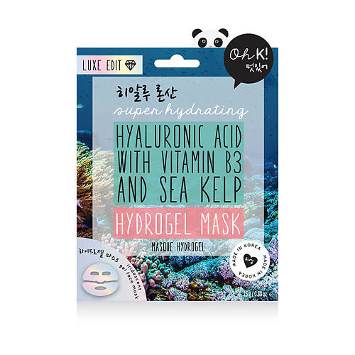 Маска для лица OH K ! MARINE HYALURONIC ACID MASK Маска для лица гидрогелевая интенсивно увлажняющая Морская с гиалуроновой кислотой интенсивная увлажняющая маска source marine rehydrating pro mask
