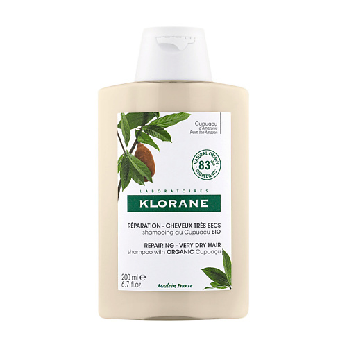 KLORANE Восстанавливающий шампунь с органическим маслом Купуасу Repairing Shampoo klorane питательный гель для душа ок гибискуса с органическим маслом купуасу