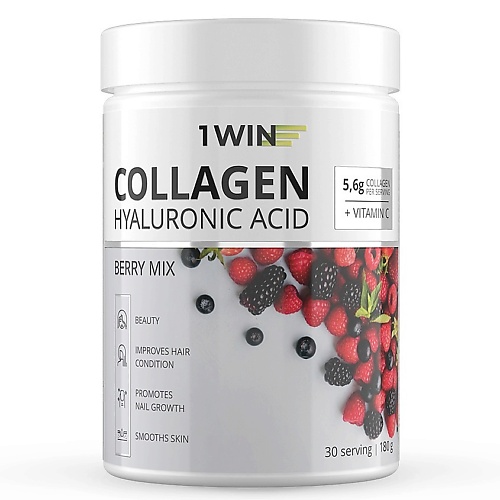 1WIN Коллаген с витамином C и с гиалуроновой кислотой, ягодный микс 1win коллаген с витамином c хондроитином и глюкозамином малина