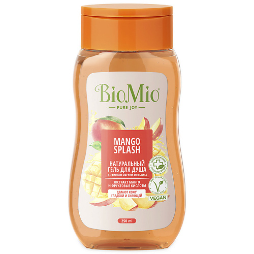BIO MIO Натуральный гель для душа с экстрактом манго и фруктовыми кислотами Mango Splash saules fabrika гель для душа с ароматом манго 200