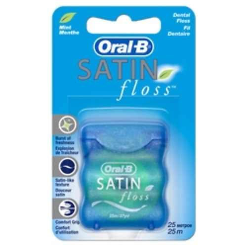 ORAL-B Зубная нить SATIN FLOSS oral b зубная нить essential floss мятная