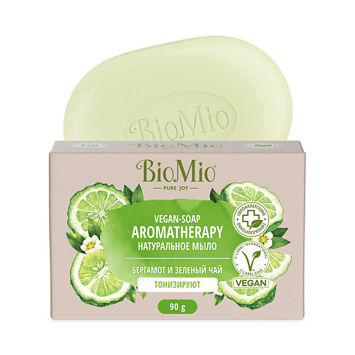 BIO MIO Натуральное мыло Бергамот и Зелёный чай Vegan-Soap Aromatherapy