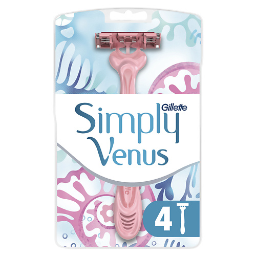 GILLETTE Одноразовая женская бритва с 3 лезвиями Simply Venus женская бритва gillette venus smooth с 2 сменными картриджами