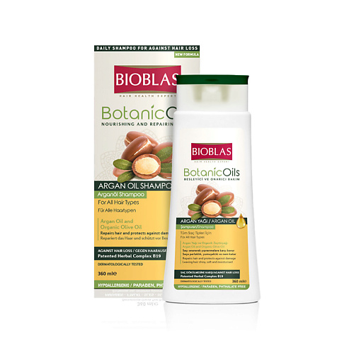 BIOBLAS Шампунь для всех типов волос, против выпадения, с аргановым маслом Botanic Oils bioxsine шампунь форте против интенсивного выпадения для всех типов волос