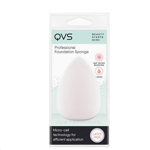 QVS Спонж профессиональный deco спонж для макияжа двусторонний без латекса силикон