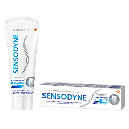 SENSODYNE зубная паста Восстановление и Защита Отбеливающая зубная паста гелевая отбеливающая soothe