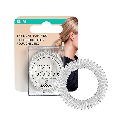 INVISIBOBBLE Резинка-браслет для волос SLIM Crystal Clear (с подвесом) полигель irisk 20 crystal clear 20 г