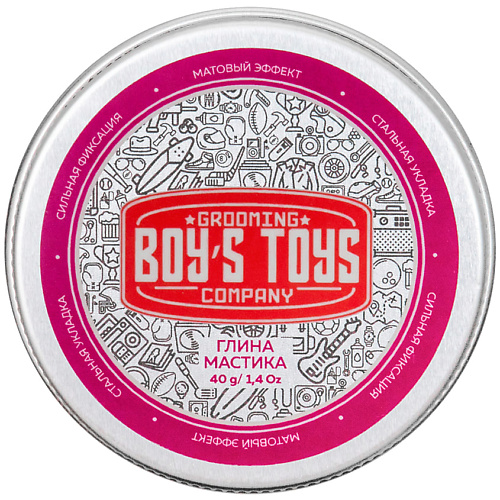 BOY'S TOYS Глина для укладки волос высокой фиксации с низким уровнем блеска Мастика глина для укладки волос boy s toys средней фиксации инвизибл 100 мл