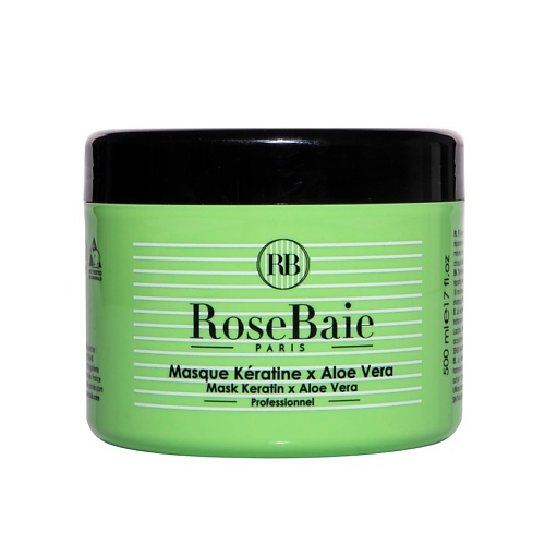 RB ROSEBAIE PARIS Маска для волос кератиновая с экстрактом алоэ вера Masque Keratine X Aloe Vera кератиновая маска для поврежденных и окрашенных волос