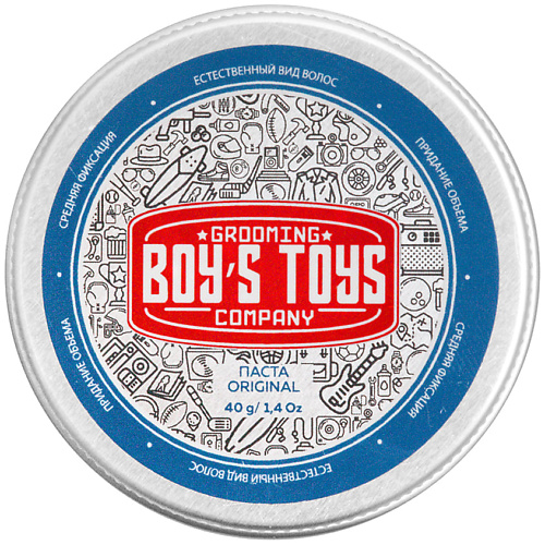 BOY'S TOYS Паста для укладки волос средней фиксации с низким уровнем блеска Original boys toys бриолин для укладки волос сверх сильной фиксации со средним уровнем блеска 40 мл