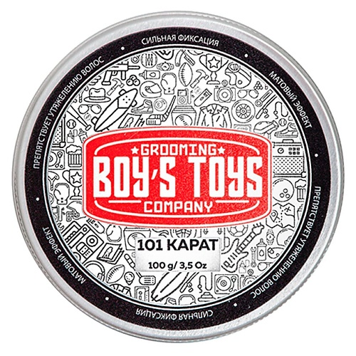 BOY'S TOYS Паста для укладки волос высокой фиксации с низким уровнем блеска 101 карат boy s toys глина для укладки волос средней фиксации с низким уровнем блеска инвизибл