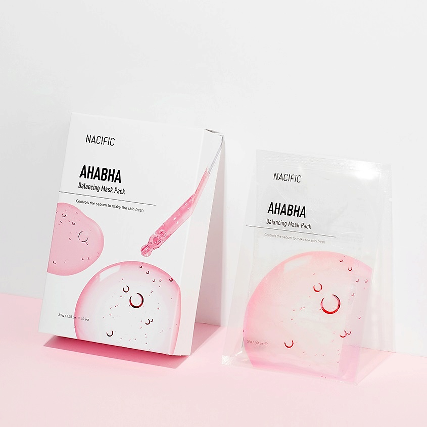 фото Nacific маска тканевая очищающая с кислотами ahabha balancing mask pack