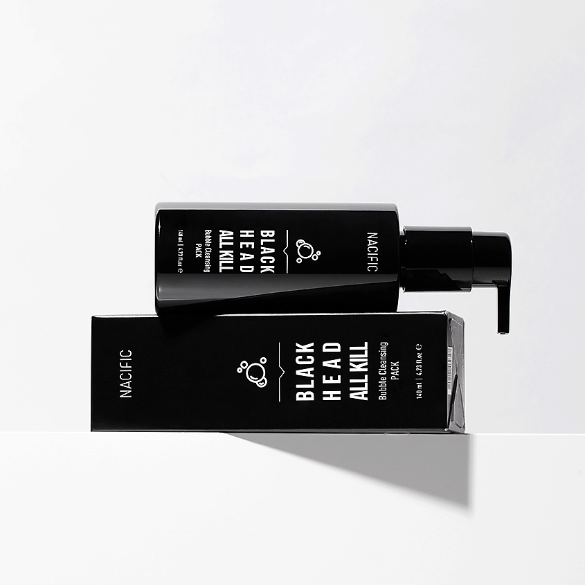 фото Nacific гель очищающий с углем против черных точек black head all kill bubble cleansing pack