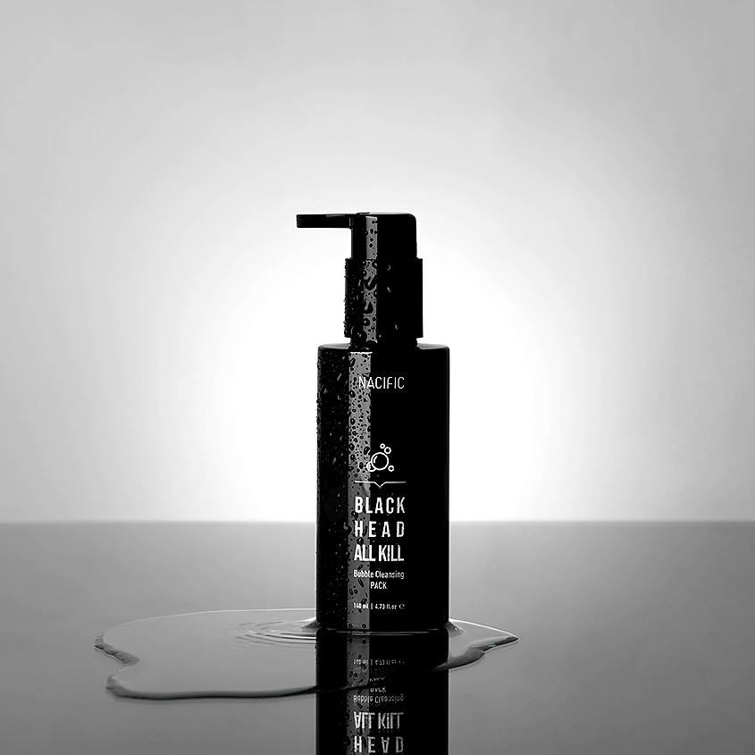 фото Nacific гель очищающий с углем против черных точек black head all kill bubble cleansing pack