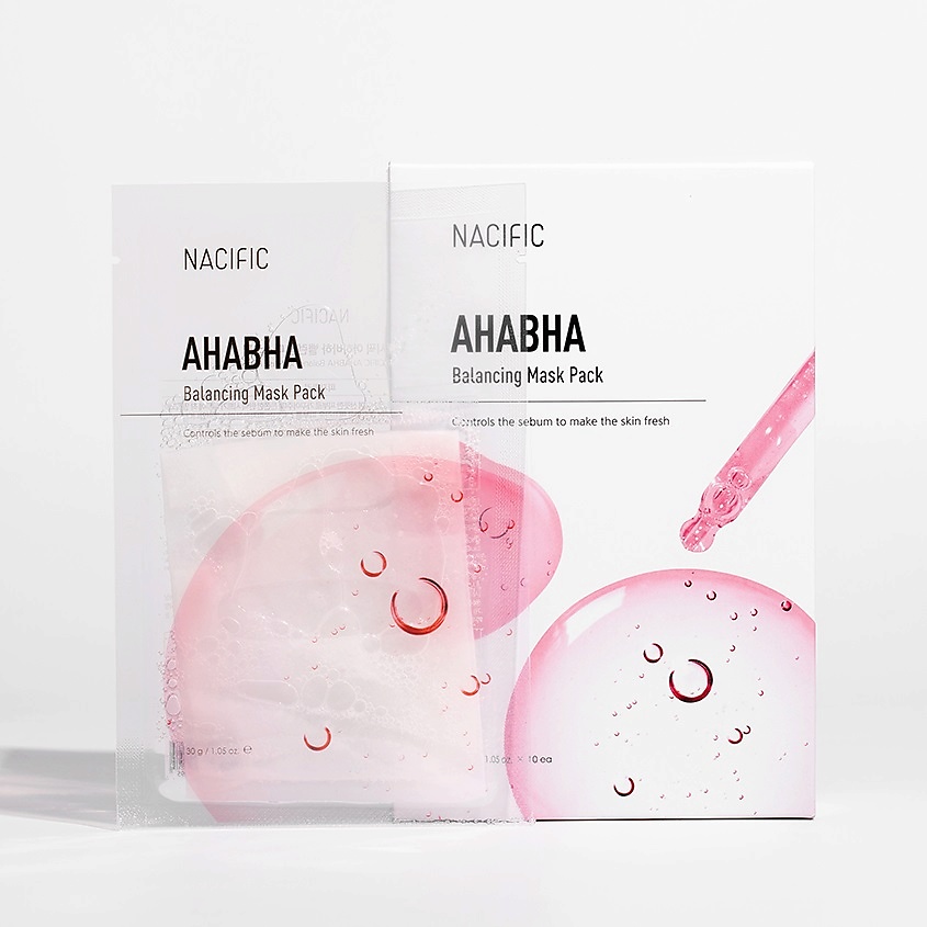 фото Nacific маска тканевая очищающая с кислотами ahabha balancing mask pack