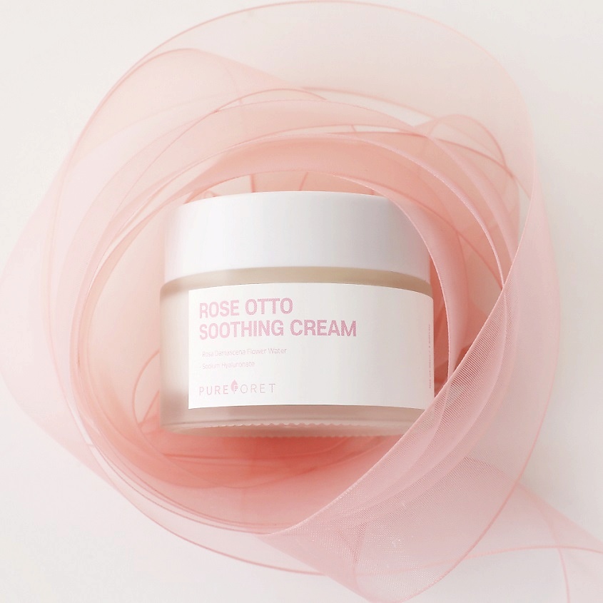 фото Pureforet крем для лица успокаивающий с экстрактом розы дамасской rose otto soothing cream