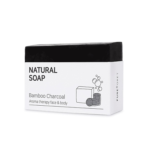 PUREFORET Мыло твёрдое с бамбуковым углём Natural Soap Bamboo Charcoal jo malone london мыло red roses soap michael angove